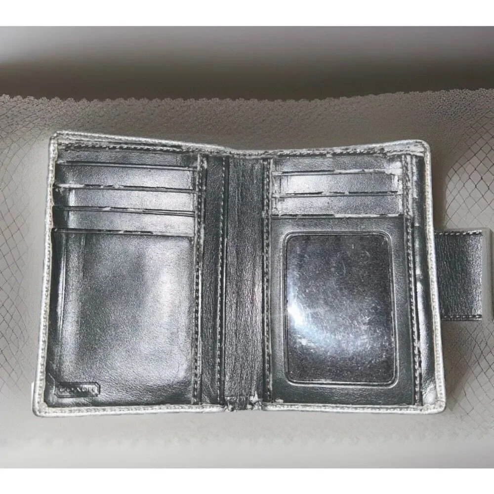 Coach Metallic Pebbled Leather Crossbody Purse & Wallet Set J1168-F16533